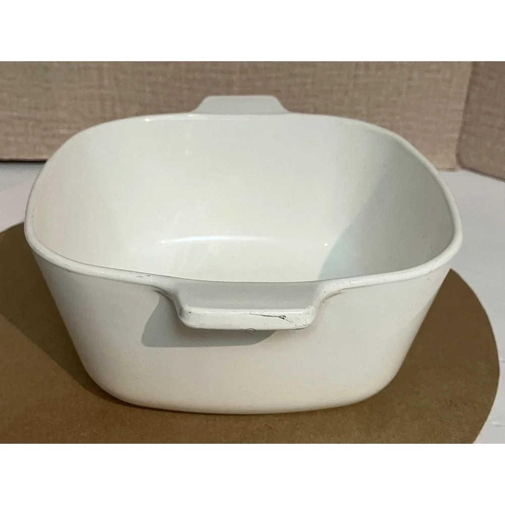 Corning Ware Casserole Dish  1.75qt White Excellent Blue Cornflower P-1 3/4-B